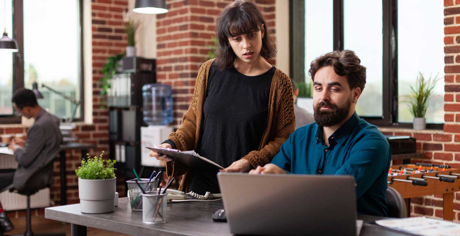 Aditya working on laptop