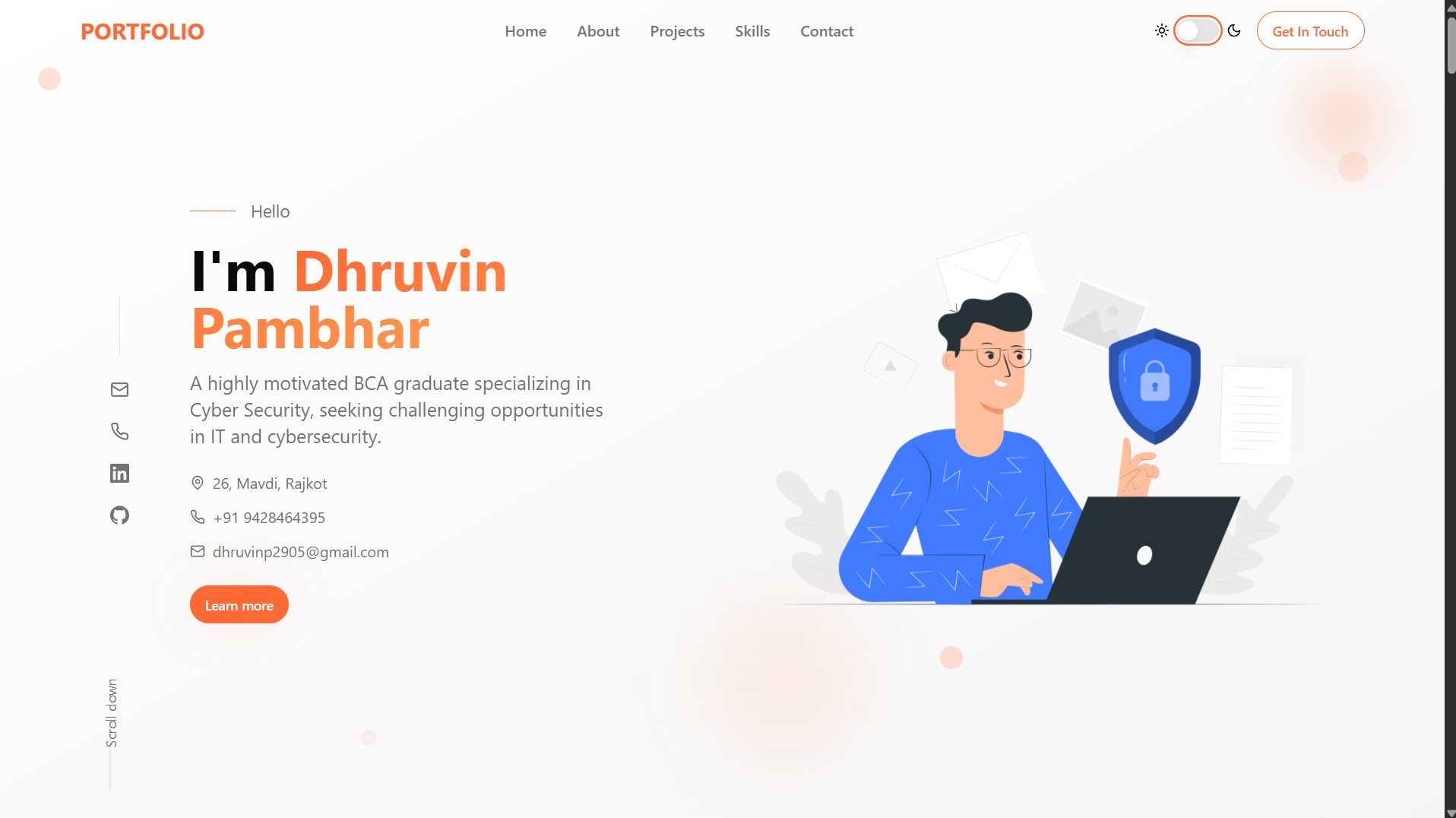 Dhruvin Dev Portfolio preview