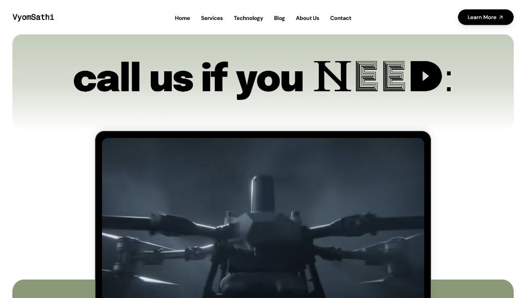 Vyomsathi Drone Tech Website